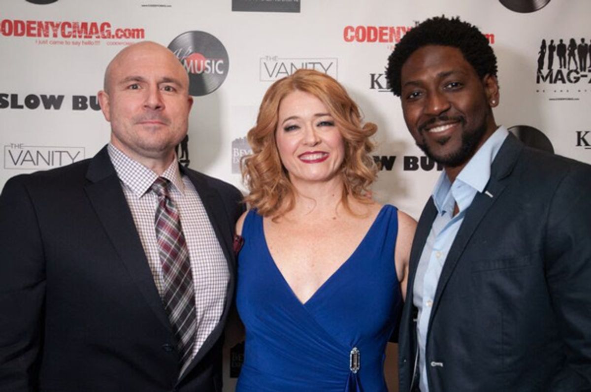 Leslie Becker with Broadway's Victor Hawks and Mike Evariste at 