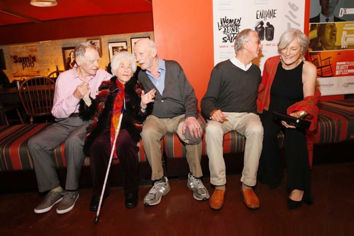 Cast members James Greene, Charlotte Rae, cast member/director Alan Mandell and cast members Barry McGovern and Anne Gee Byrd at 