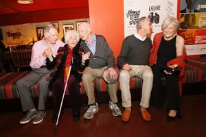 Cast members James Greene, Charlotte Rae, cast member/director Alan Mandell and cast members Barry McGovern and Anne Gee Byrd @ BroadwayWorld Cast members James Greene, Charlotte Rae, cast member/director Alan Mandell and cast Photo