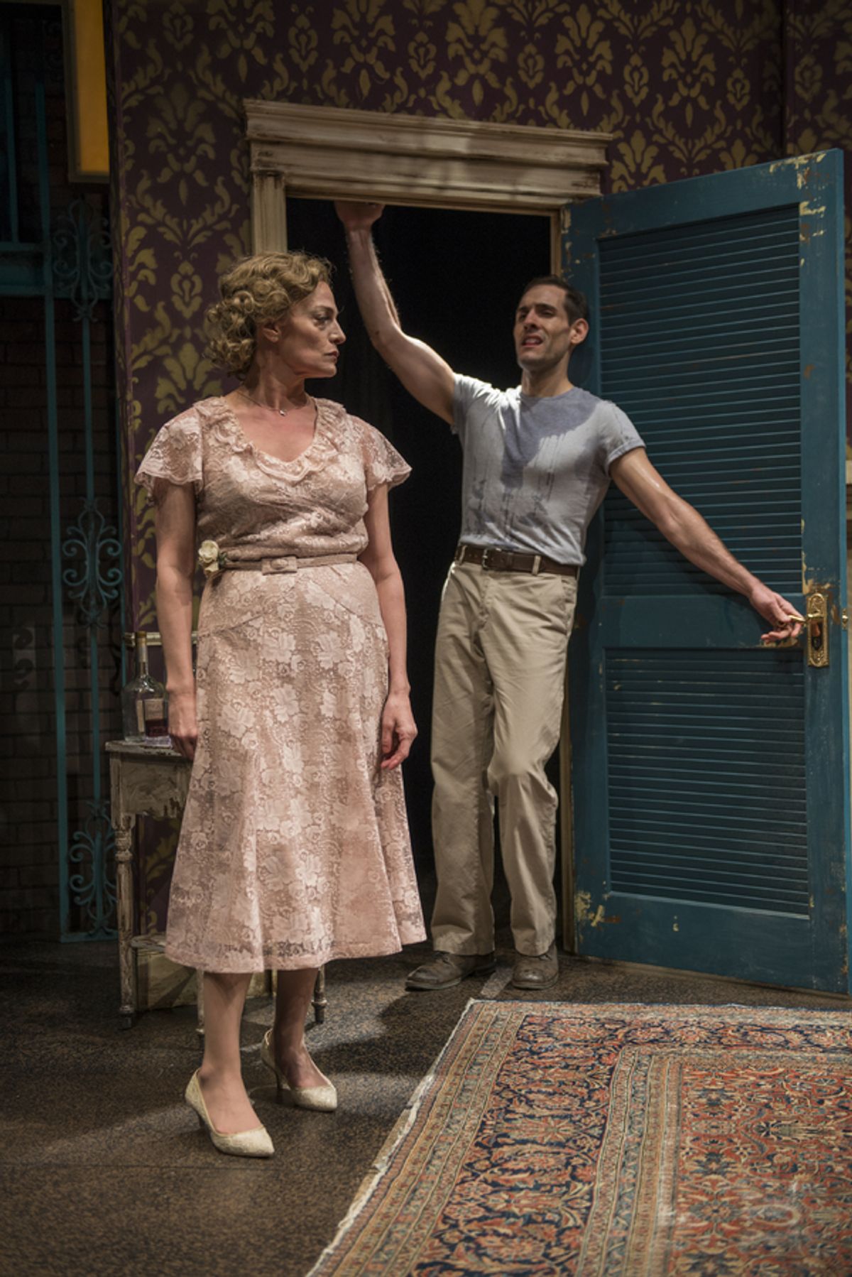 Jennifer Engstrom (Blanche DuBois) and Michael Perez (Stanley Kowalski) at 