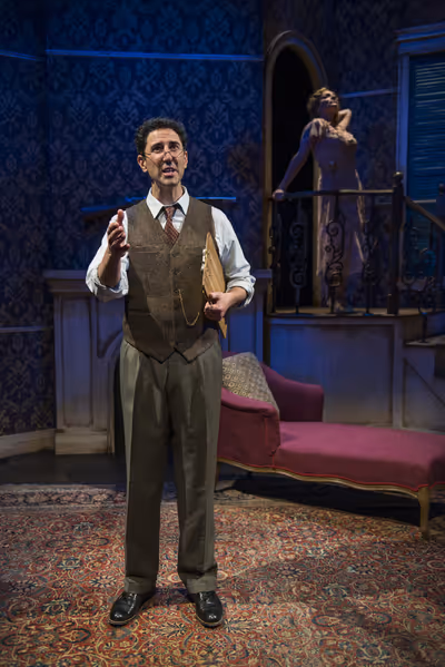 Sean Fortunato (The Stage Manager) and Jennifer Engstrom (Blanche DuBois) Photo