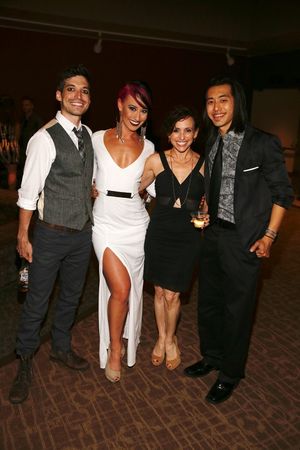 Cast members Billy Kametz, Nina Schreckengost, Choreographer Dana Solimando and cast  Photo