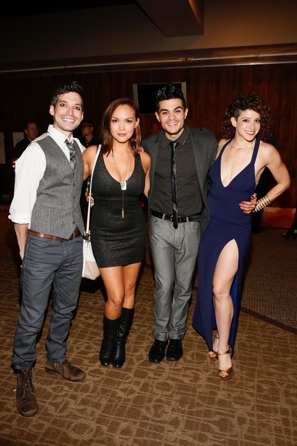 Cast member Billy Kametz, actress Nicki Claspell and cast members A.J. Mendoza and Jo Photo