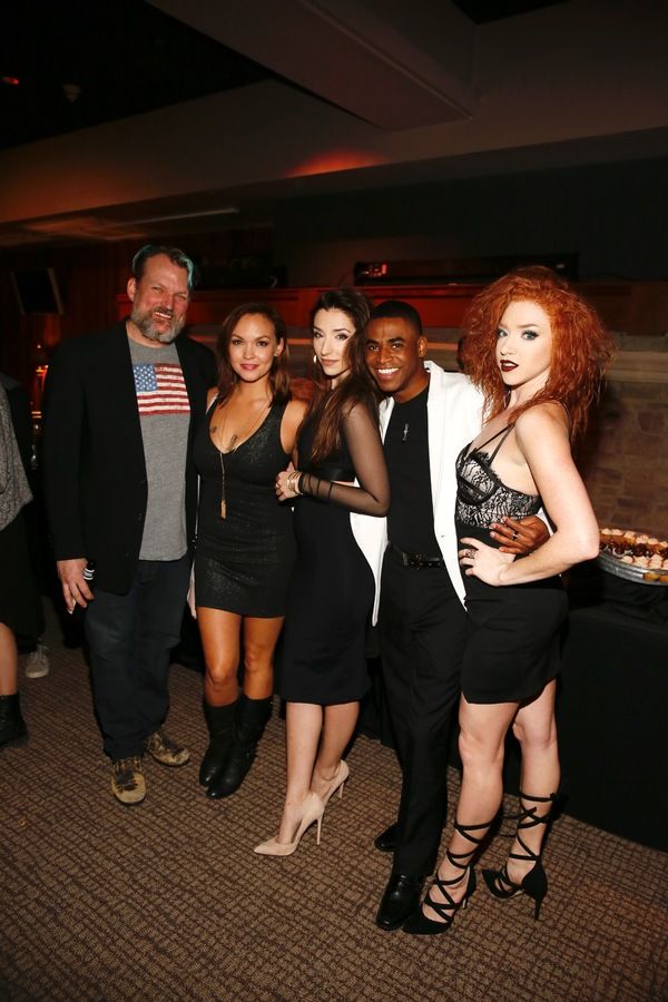  David O, actress Nicki Claspell and Ashley Loren, Alexander Garland and Adrianna Ros Photo