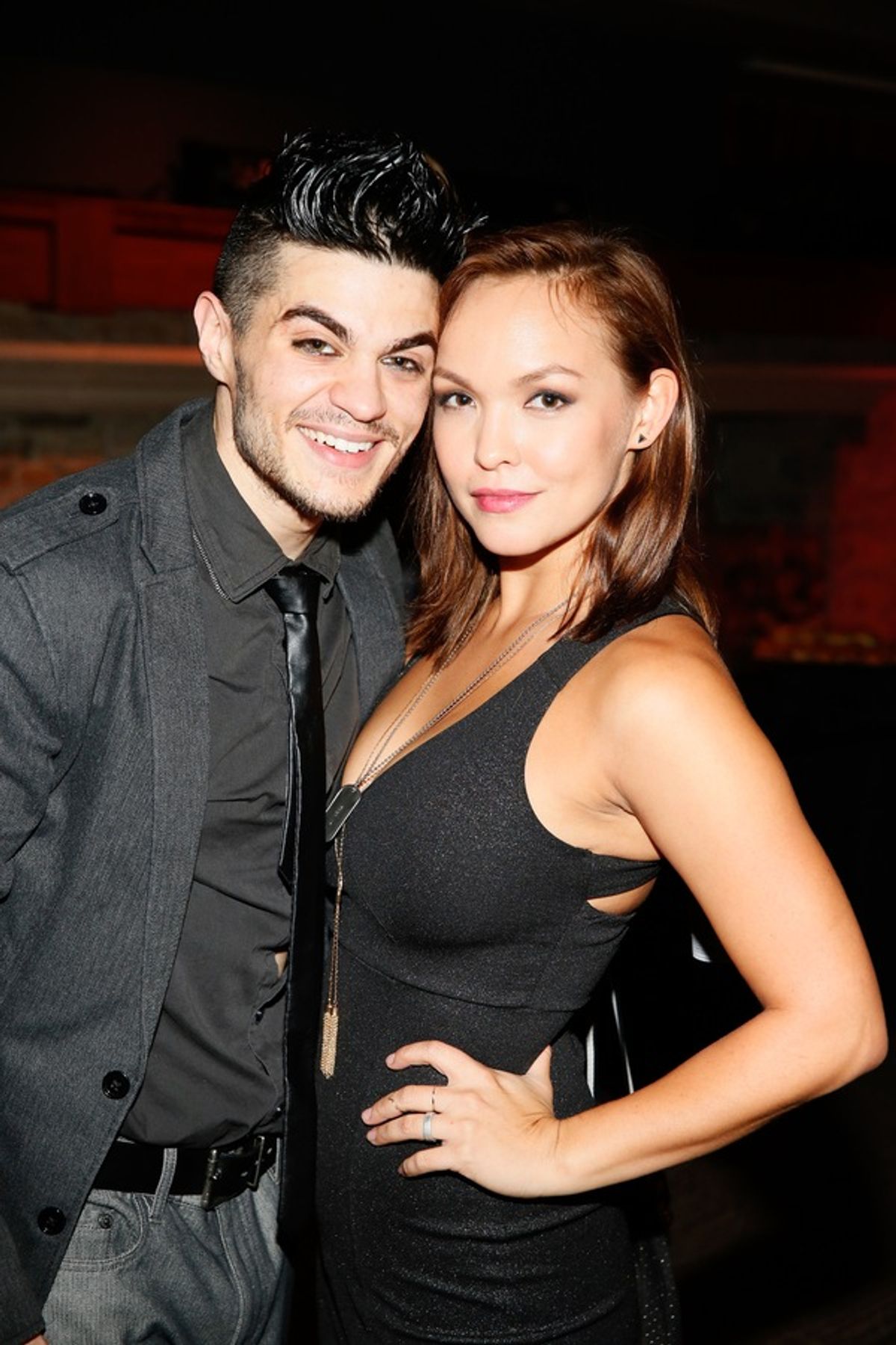 Cast member A.J. Mendoza and actress Nicki Claspell at 