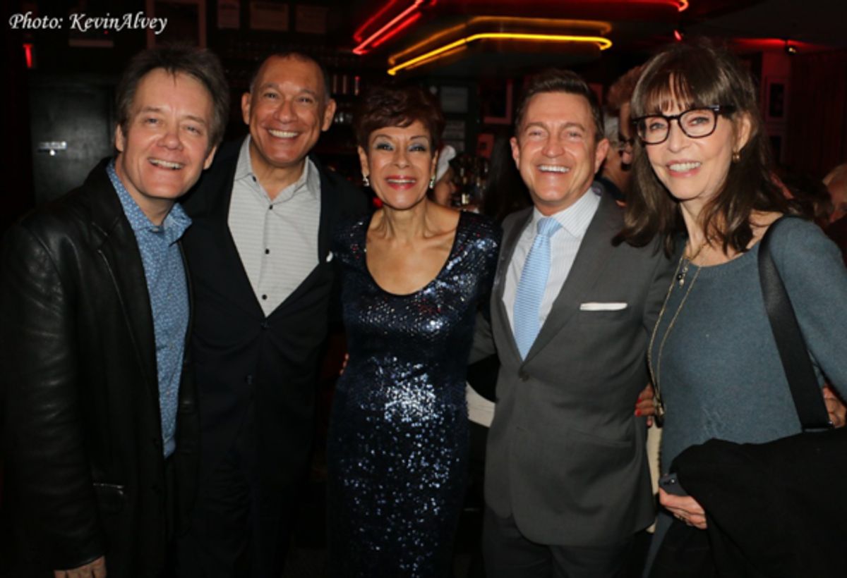 Eric Comstock, Frank Dain, Iris Williams, Jeff Harnar, Barbara Feldon at 