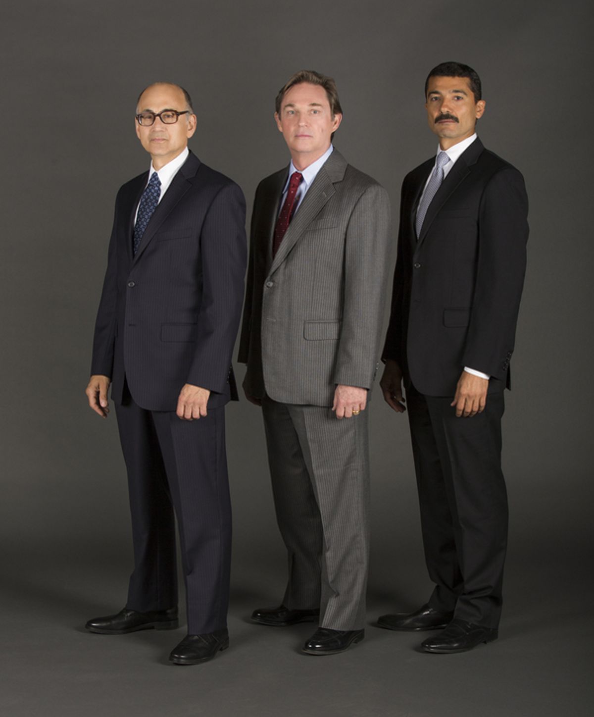 Ned Eisenberg as Menachem Begin, Richard Thomas as Jimmy Carter, and Khaled Nabawy as Anwar Sadat at 