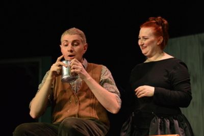 Stephen Krock as Tobias and Aimee Conway as Mrs. Lovett Photo
