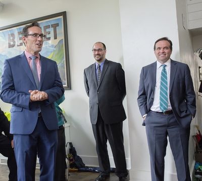 Jay Woffington, Brian Isaac Phillips, and Mayor John Cranley Photo