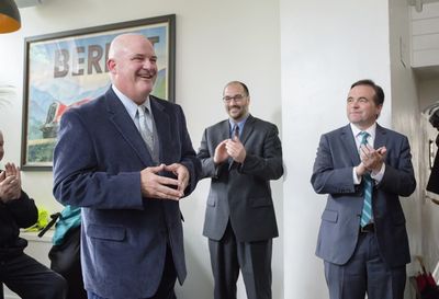 Patrick Flick, Brian Isaac Phillips, and Mayor John Cranley Photo