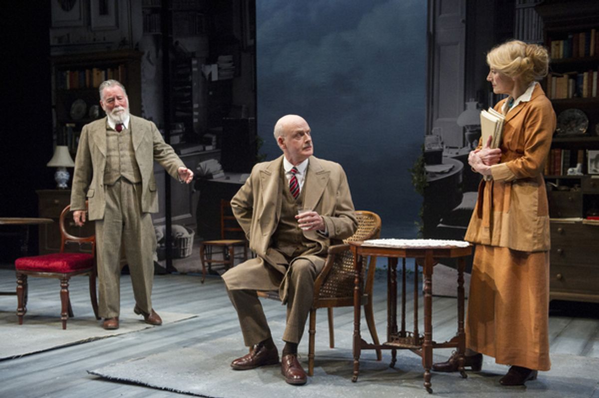 Jeff Rawle (George Bernard Shaw), William Chubb (Edmund Allenby) and Geraldine James (Charlotte Shaw) at 
