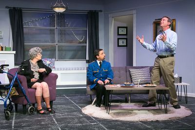 Jody Bayer, Matt Austin as Mohammed, and Mitch Prywes as Dr. Ira Taub Photo