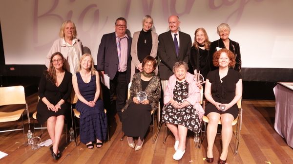  Lear deBessonet, Ari Laura Kreith, Micki Grant, Elsa Rael, Jane Cox. 
Back row (pre Photo