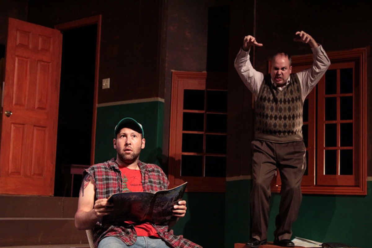 Charlie (Adam Fox) does his best to convince Owen (Tristan Griffin) that he is possessed and out to get him. at 