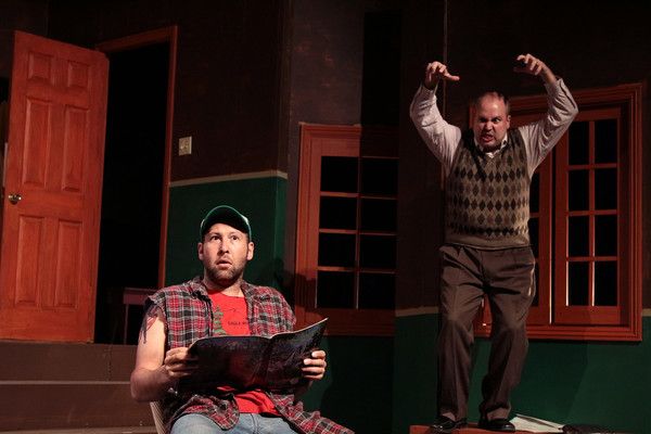 Charlie (Adam Fox) does his best to convince Owen (Tristan Griffin) that he is posses Photo