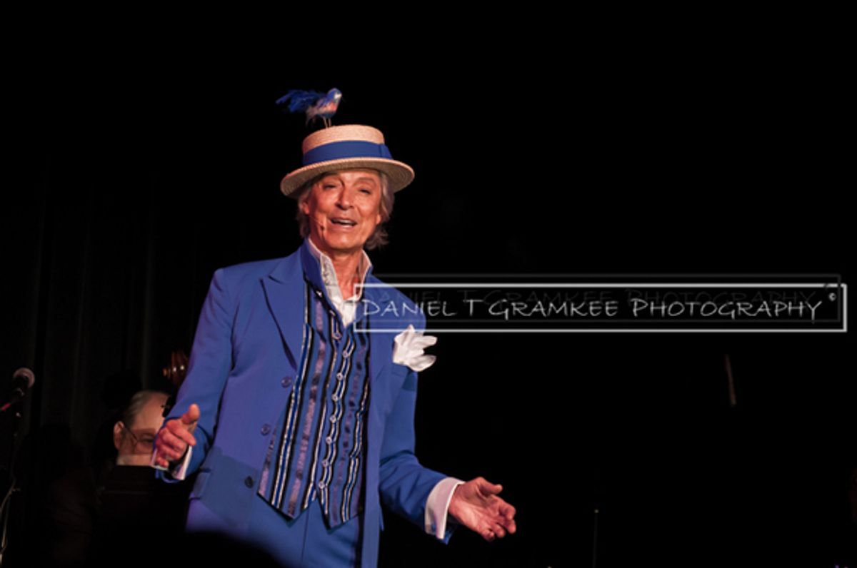 Tommy Tune and his fine feathered friend at 