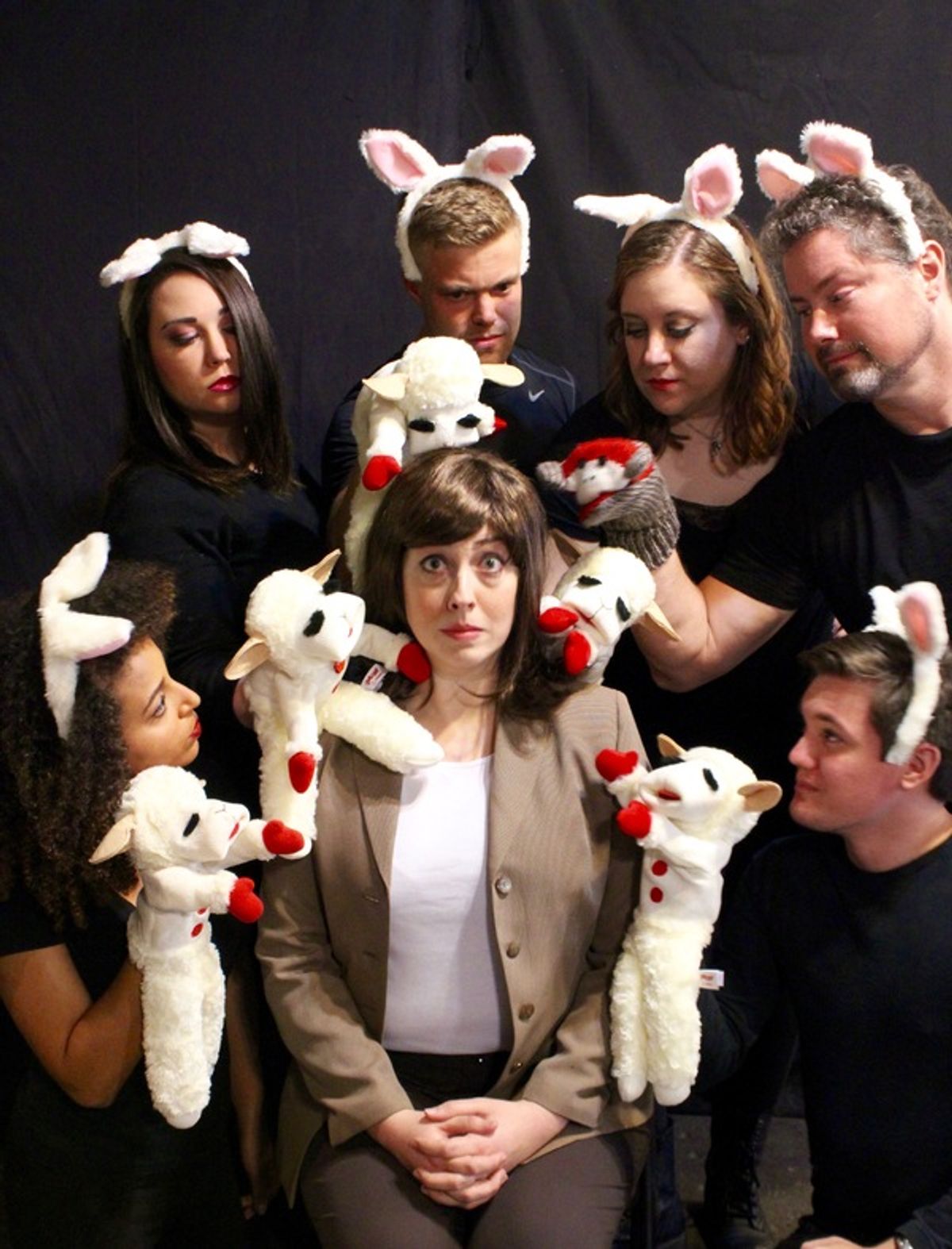 Rachel Landon as Clarice with ensemble members Chaney Moore, Tom Stell, Kiefer Slaton, Maryann Williams, Taelon J. Stonecipher and Heather Buzonas at 