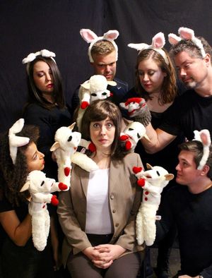 Rachel Landon as Clarice with ensemble members Chaney Moore, Tom Stell, Kiefer Slaton, Maryann Williams, Taelon J. Stonecipher and Heather Buzonas @ BroadwayWorld Rachel Landon as Clarice with ensemble members Chaney Moore, Tom Stell, Kiefer Slaton Photo