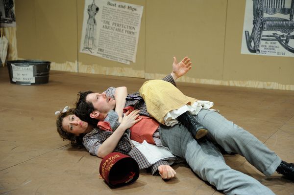 Rebecca Gibel as Ado Annie Carnes and Stephen Thorne as Ali Hakim Photo
