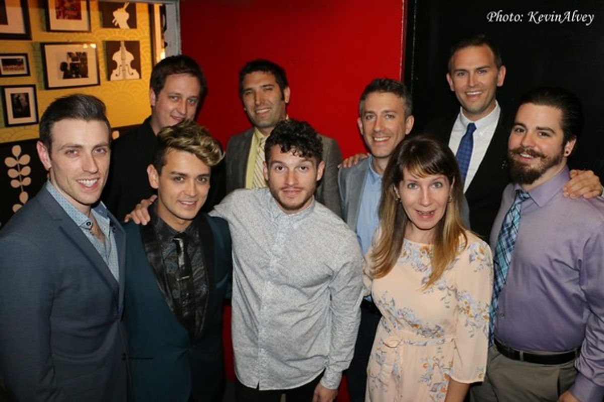 Elad Kabilio, Michael Longoria, Jesse Vargas, Maddy Wyatt, Chris Mucker, Brian Holtz, Davie Cinquegrana, Alex Wyatt and Daniel Reichard at 