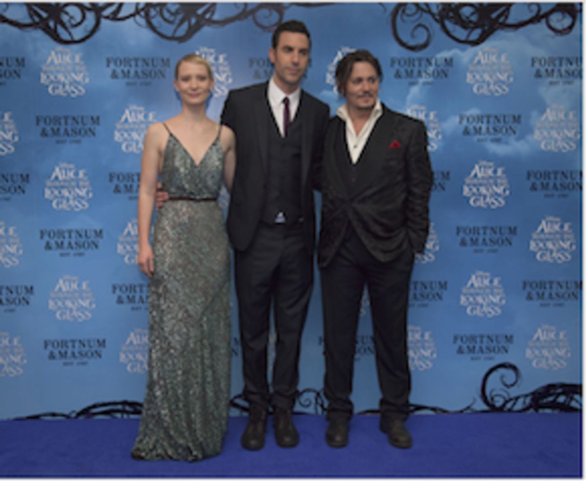 Mia Wasikowska, Sacha Baron Cohen, Johnny Depp at 