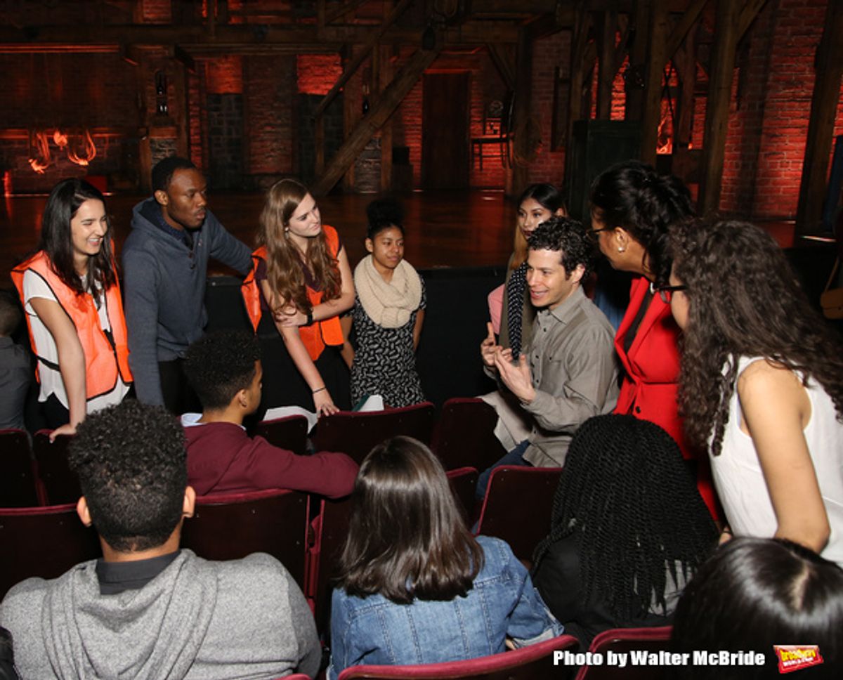 Director Thomas Kail greets the students at 