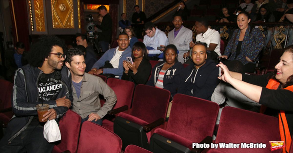 Daveed Diggs and Thomas Kail greet the students at 