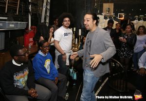 Lin-Manuel Miranda greets the students @ BroadwayWorld Lin-Manuel Miranda greets the students Photo