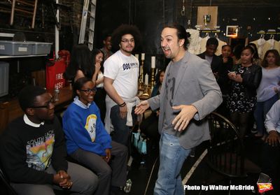 Lin-Manuel Miranda greets the students Photo