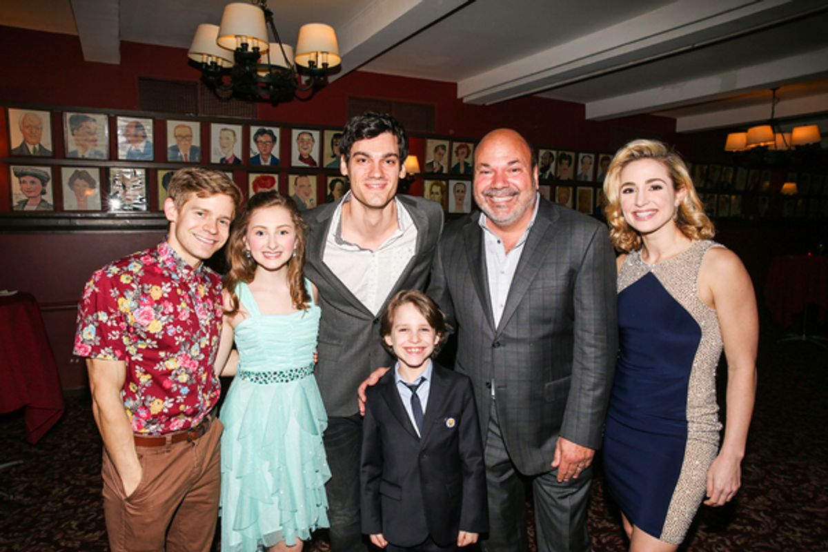 Andrew Keenan-Bolger, Sarah Charles Lewis, Robert Lenzi, Marco Schittone, Casey Nicholaw, Jessica Lee Goldyn at 