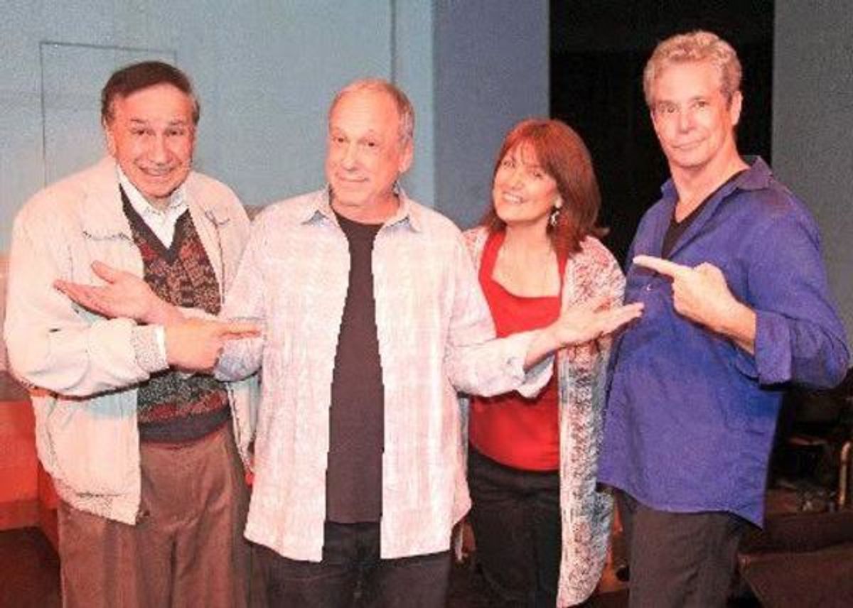 Richard M. Sherman (music & lyrics), Bruce Kimmel (creator/director), and Cheryl Baxter (choreographer), and Robert Yacko (cast member) at 
