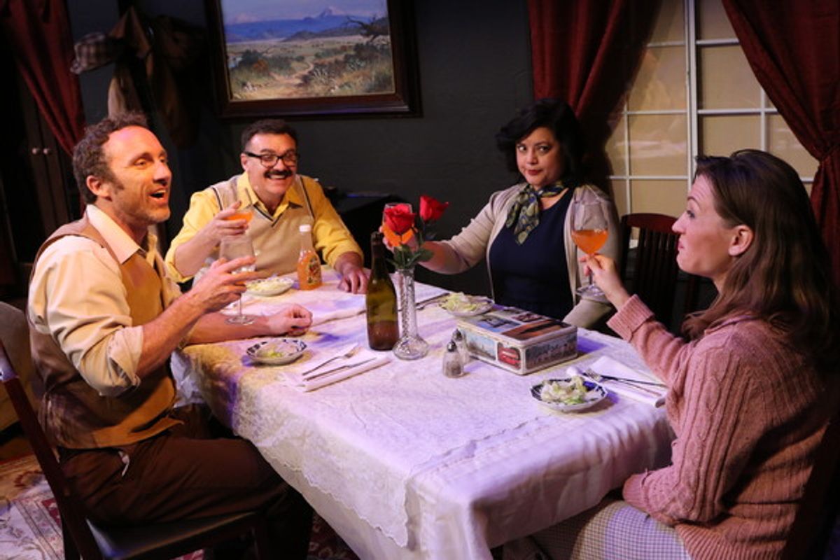 Joel Bryant, David Graham, Holly BakerÂ­Kreiswirth and MaireÂ­Rose Pike unsuccessfully attempt a civilized family meal  at 