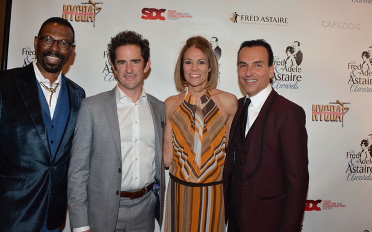 Michael-Demby Cain, Andy Blankenbuehler, Joy Blankenbuehler and Joe Lanteri at 