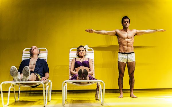 Frank Wood, Alison Fraser, & Ryan-James Hatanaka in THE SANDBOX Photo