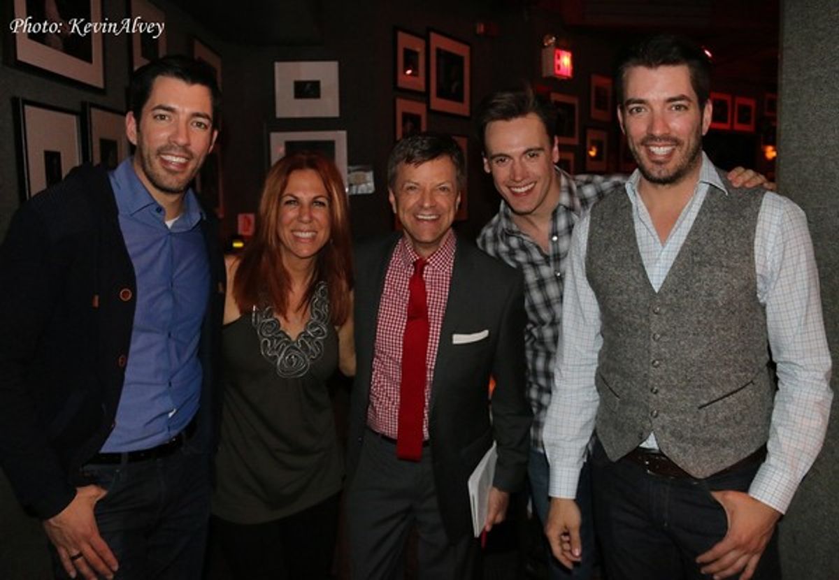 Drew Scott, Victoria Shaw, Jim Caruso, Erich Bergen and Jonathan Scott at 