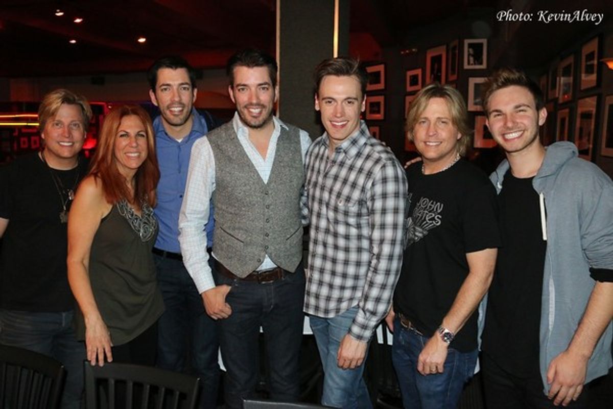Gunnar Nelson, Victoria Shaw, Drew Scott, Jonathan Scott, Erich Bergen and Matthew Nelson at 