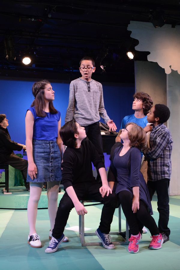 Mavis Simpson-Ernst, Joshua Colley, Gregory Diaz, Milly Shapiro, Aidan Gemme and Jere Photo