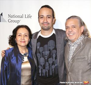 Lin-Manuel Miranda with his parents, Luz Miranda and Luis Miranda  Photo