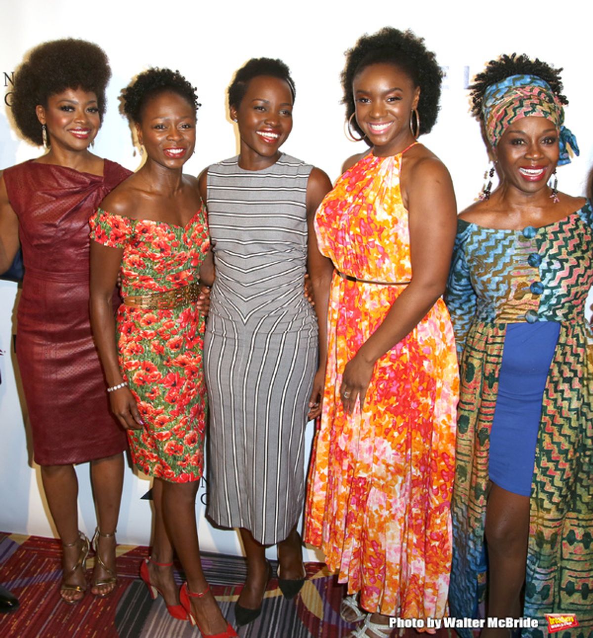 Lupita Nyong'o with the cast of 'Eclipsed'  at 