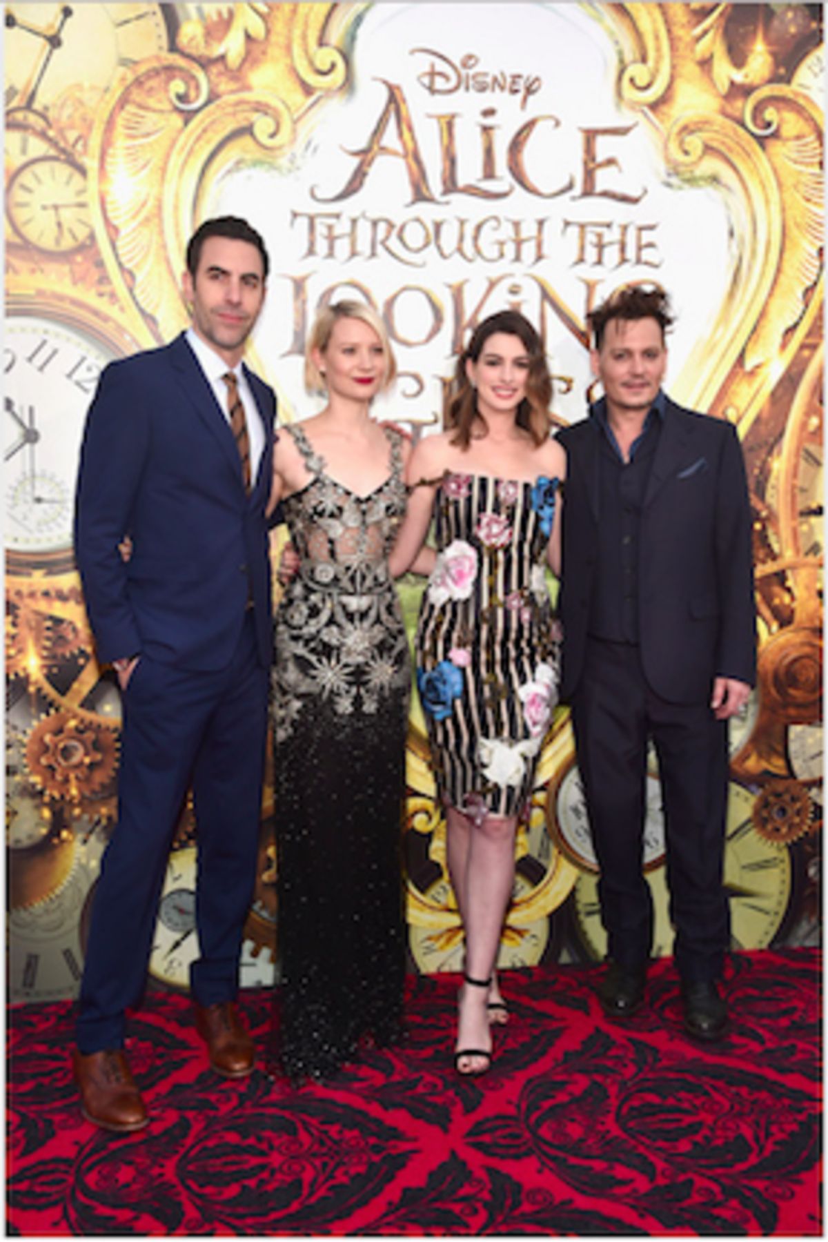 Johnny Depp, Anne Hathaway, Mia Wasikowska and Sacha Baron Cohen at 