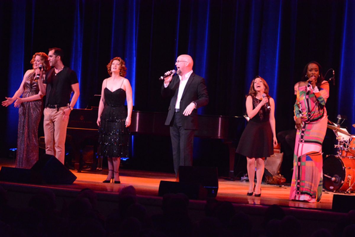 Christiane Noll, Cooper Grodin, Kerry O'Malley, Scott Coulter, Christina Bianco and Jeannette Bayardelle at 
