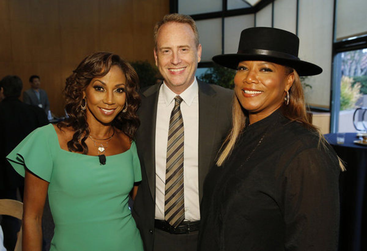 THE WIZ LIVE! -- Television Academy Event at The DGA, Los Angeles, June 1, 2016 -- Pictured: (l-r) Holly Robinson Peete, Robert Greenblatt, Chairman, NBC Entertainment; Queen Latifah -- (Photo by: Trae Patton/NBC) at 
