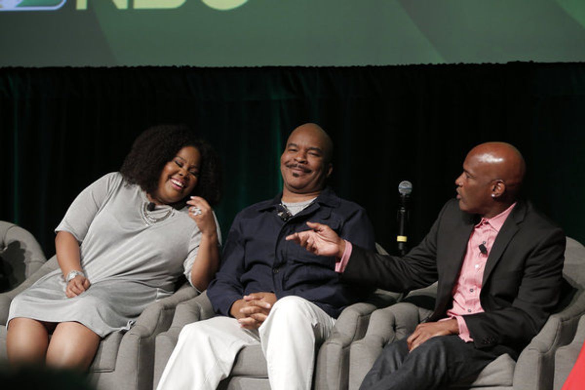 THE WIZ LIVE! -- Television Academy Event at The DGA, Los Angeles, June 1, 2016 -- Pictured: (l-r) Amber Riley, David Alan Grier, Kenny Leon, Director -- (Photo by: Chris Haston/NBC) at 