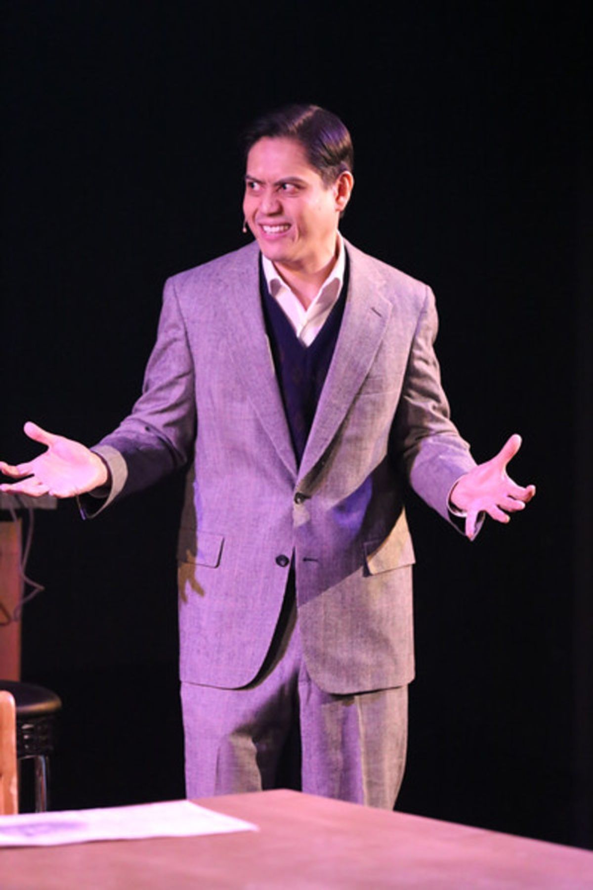 Reynaldo Arceno as Enrico Fermi, in New Line Theatre's ATOMIC. Photo credit: Jill Ritter Lindberg. at 