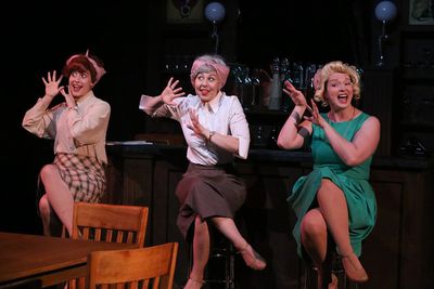 Larissa White, Victoria Valentine, and Ann Hier, singing "Holes in the Donuts," in Ne Photo
