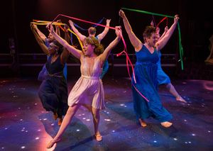 Karla L. Beard (Melpomene), Landree Fleming (Kira) and Missy Aguilar (Calliope) in Am Photo