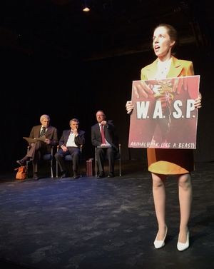 Sen. Hawkins (Elizabeth Dement - R) testifies before the committee consisting [L to R Photo