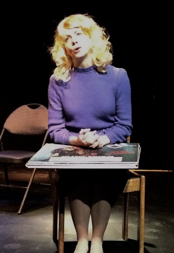 Tipper Gore (Liesel Kopp) testifies before the committee. Photo