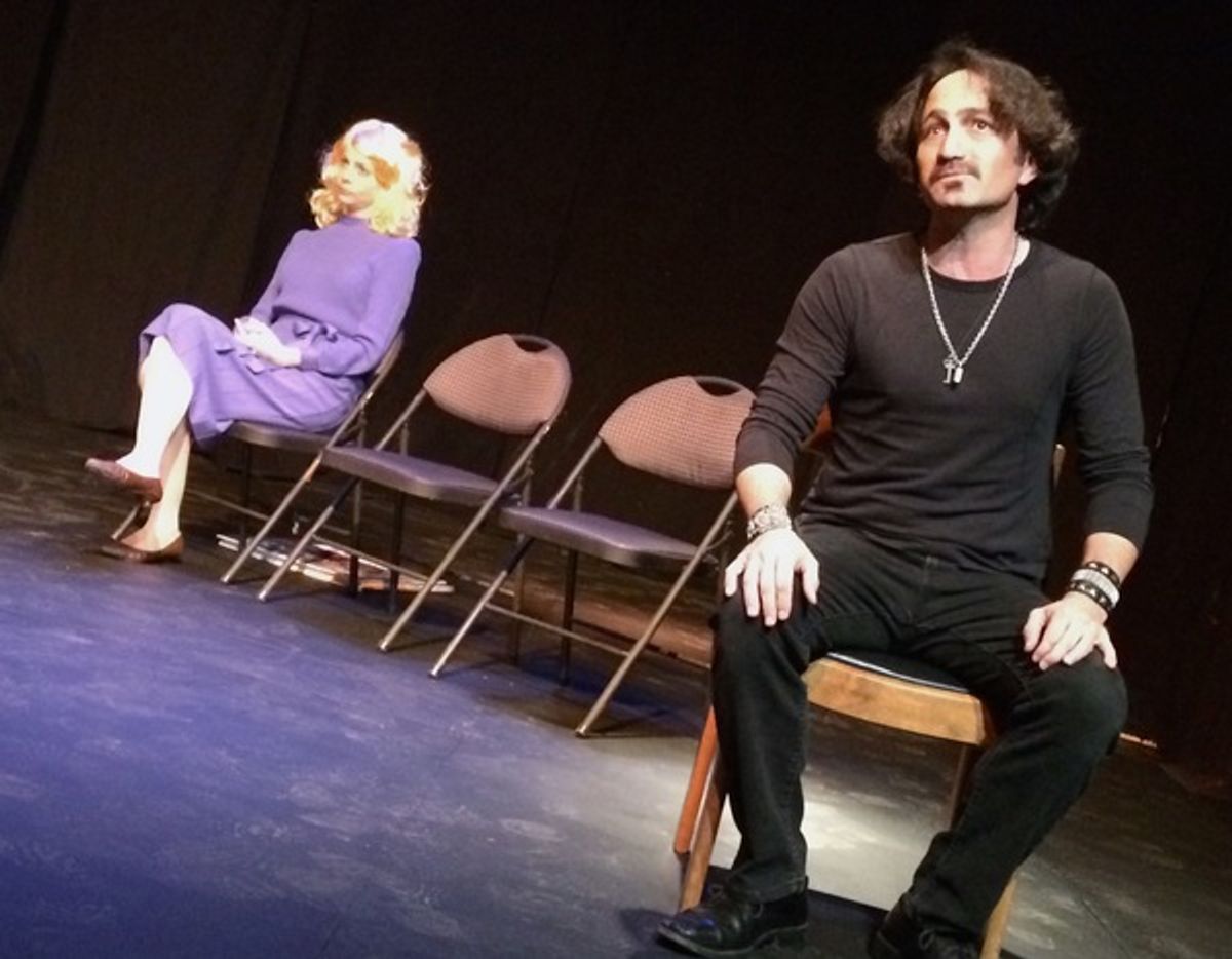 Frank Zappa (Drew Fitzsimmons) listens to the committee as Tipper Gore looks on spitefully. at 