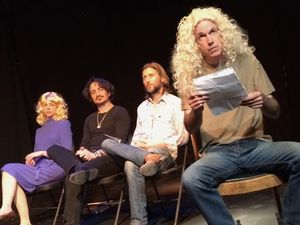 Dee Snider of Twisted Sister (Terry Tocantins - R) gives the committee a piece of his Photo